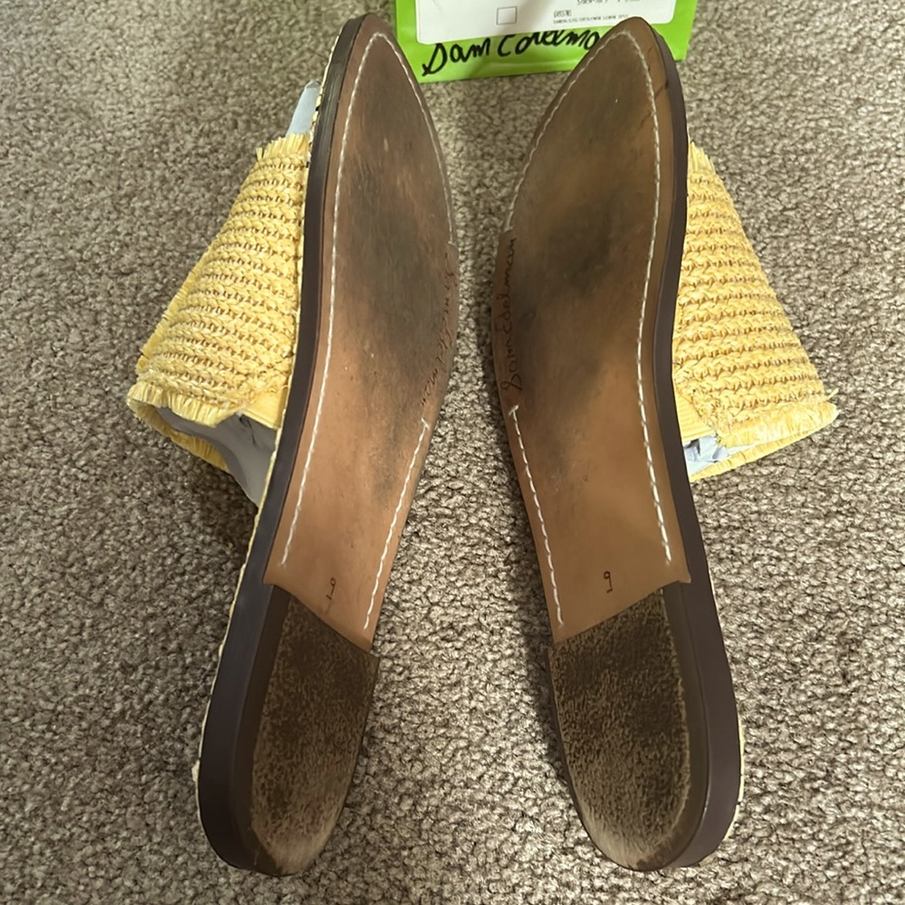 Sam Edelman Glenda Lemon Zest Raffia slide sandal - Picture 4 of 5